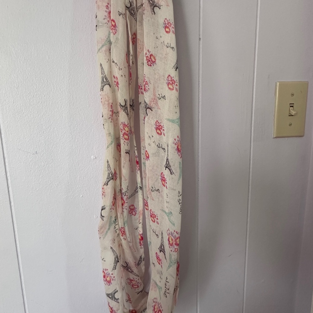 Floral Eiffel Tower Print Scarf